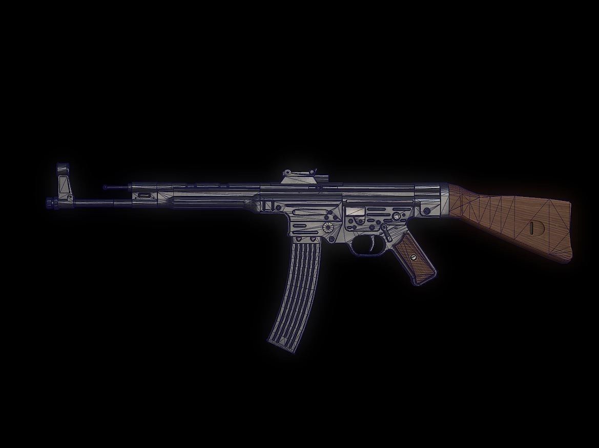 STG44 Model gun Low-poly 3D model_1