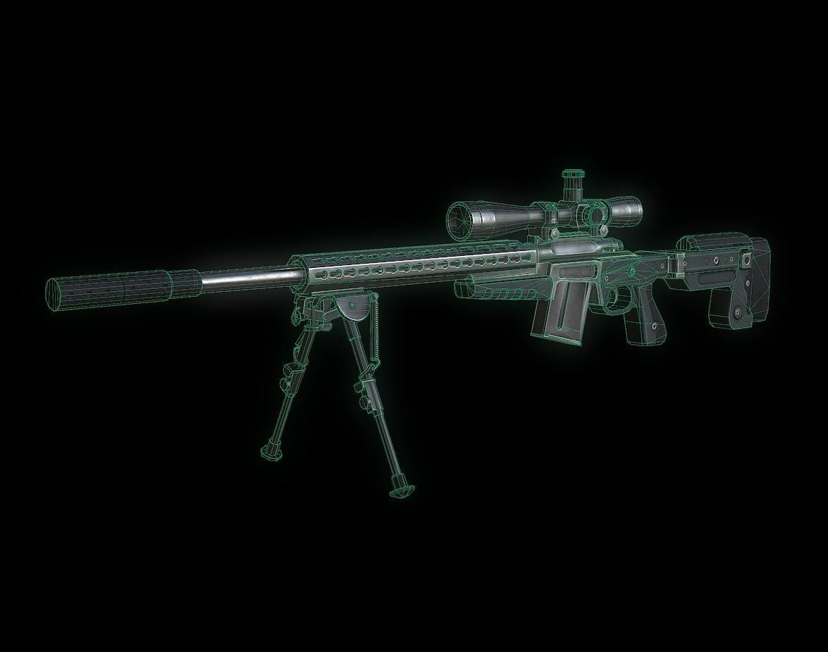 TMRX Model sniper rifle Low-poly 3D model_3