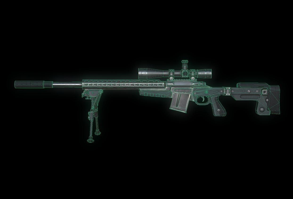 TMRX Model sniper rifle Low-poly 3D model_1