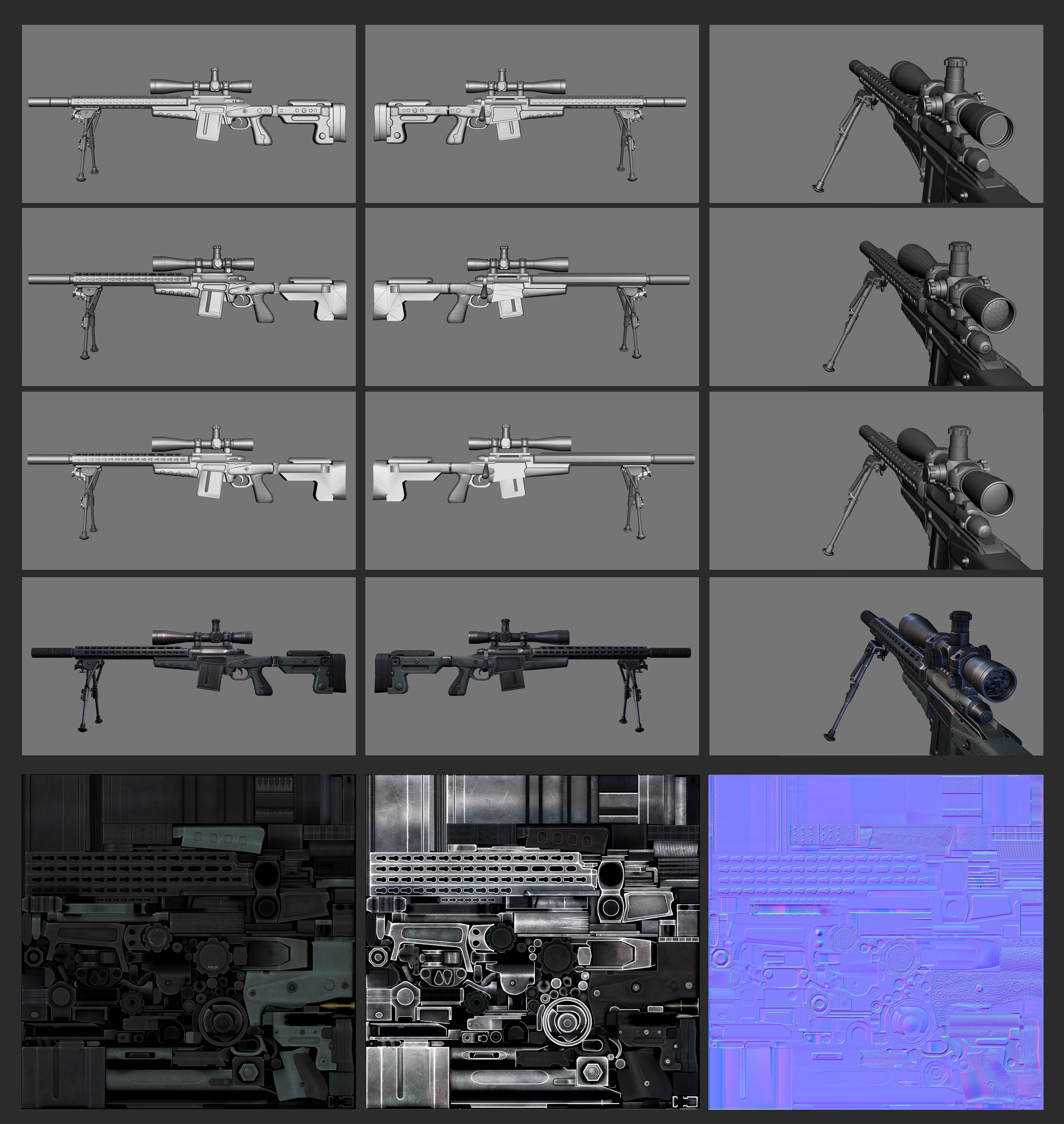 TMRX Model sniper rifle Low-poly 3D model_6