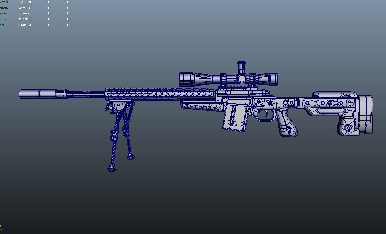 TMRX Model sniper rifle Low-poly 3D model_4