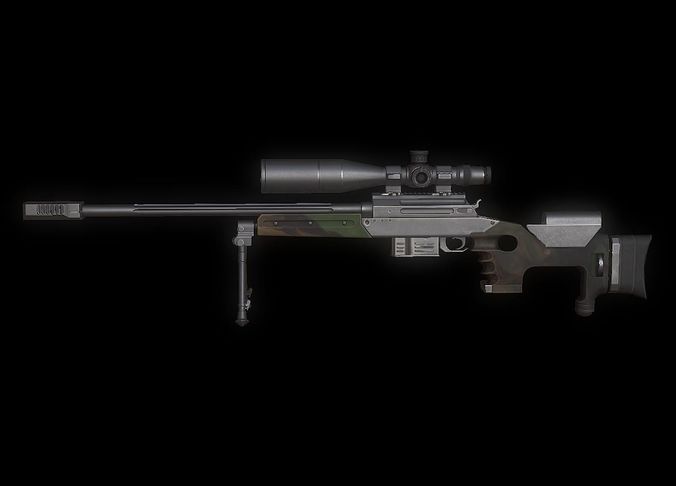 TPG 1 Model sniper rifle with scope Low-poly 3D model