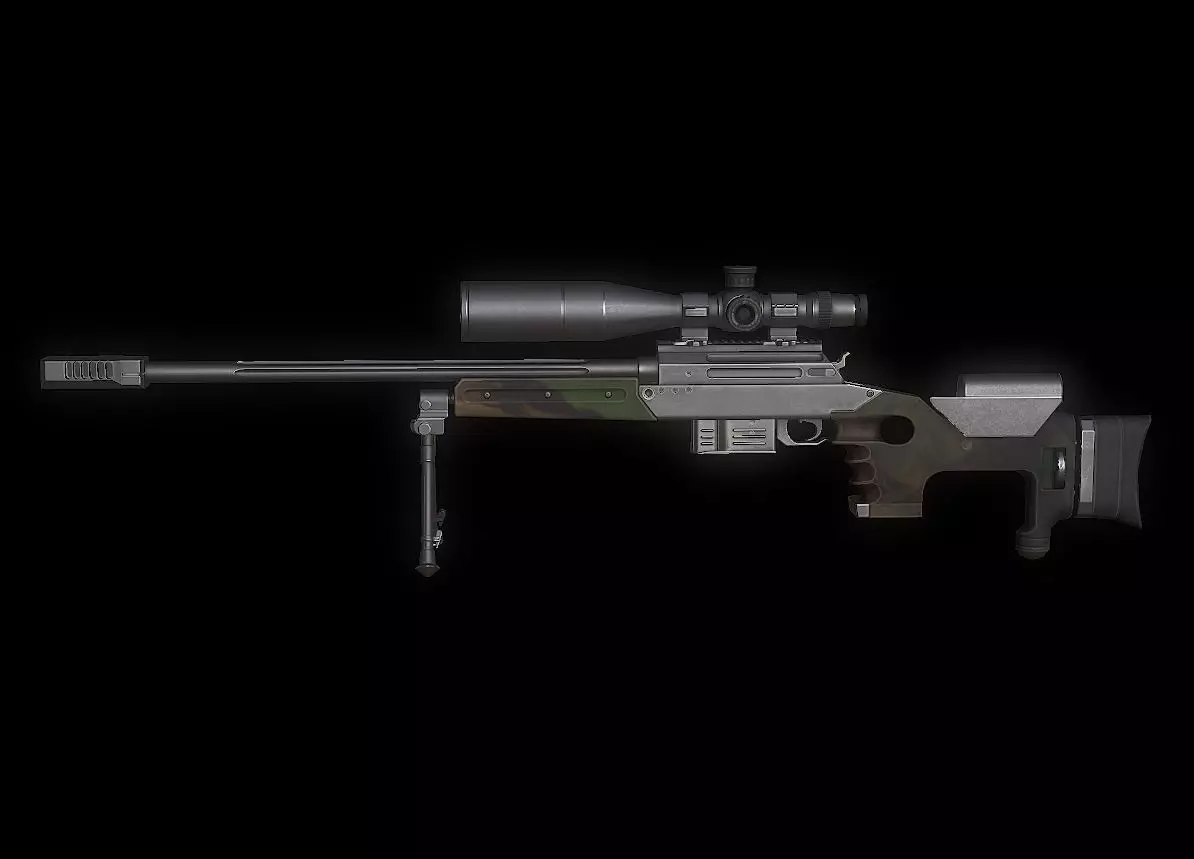 TPG 1 Model sniper rifle with scope Low-poly 3D model