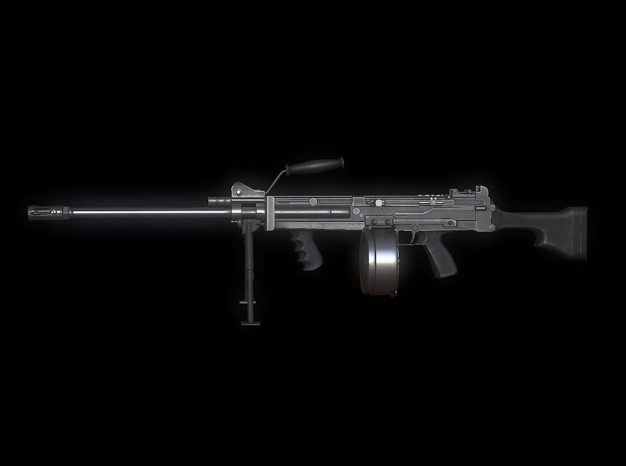 ULTIMAX100 Model machine gun Low-poly 3D model_2