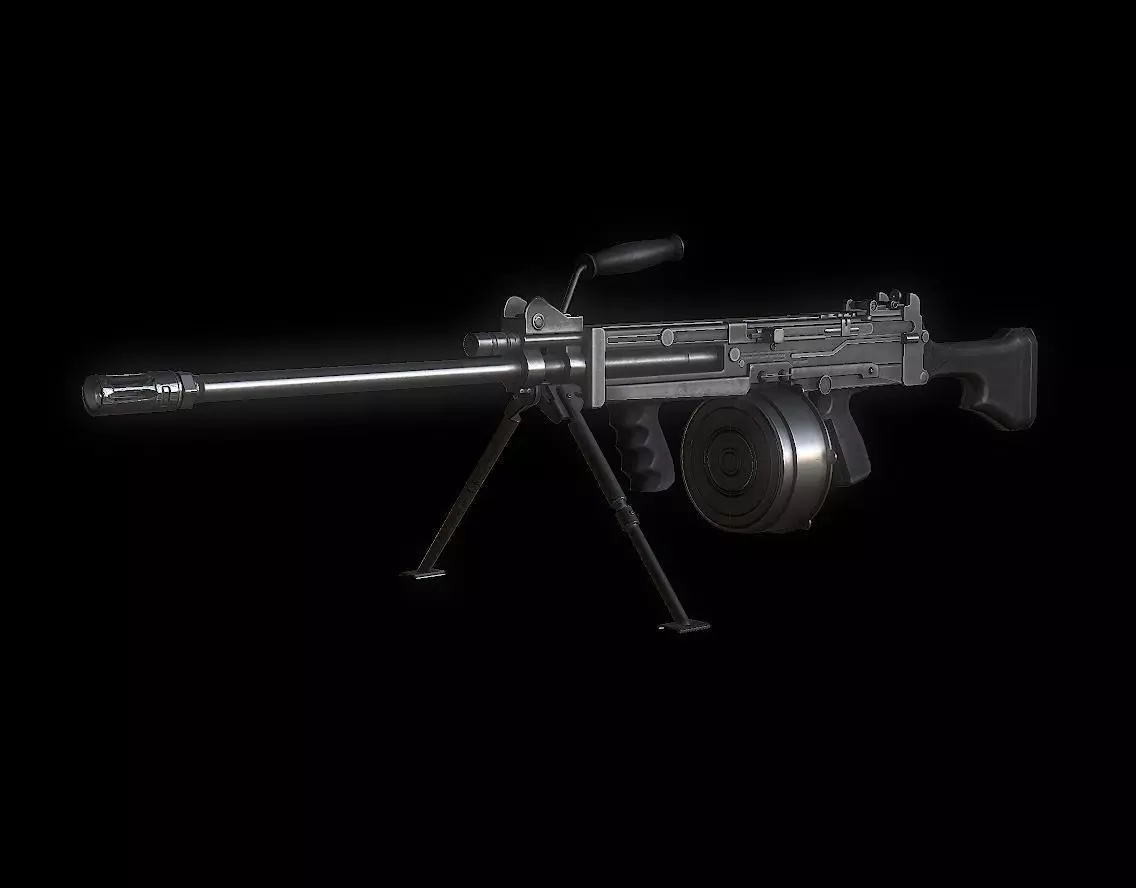 ULTIMAX100 Model machine gun Low-poly 3D model_0