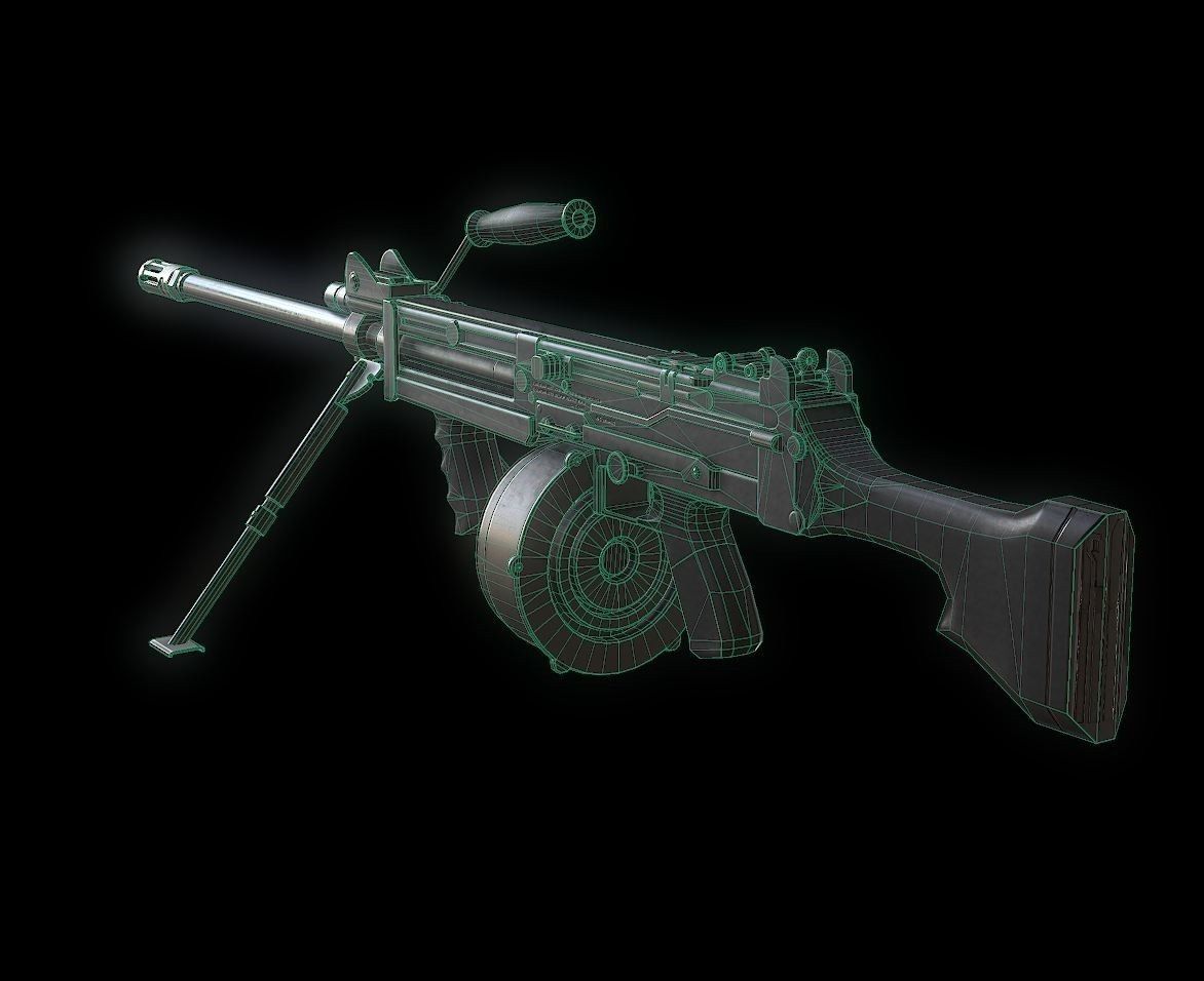 ULTIMAX100 Model machine gun Low-poly 3D model_5