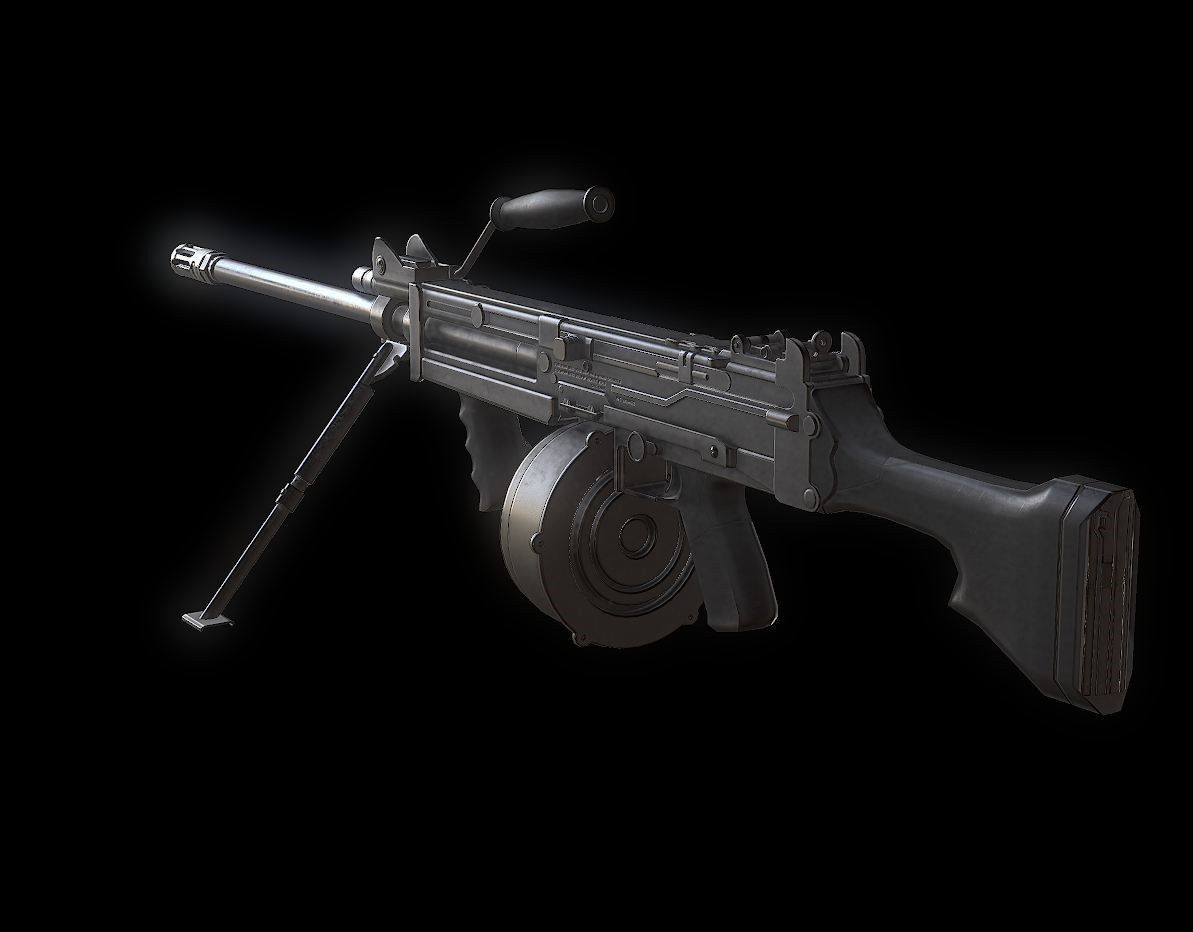 ULTIMAX100 Model machine gun Low-poly 3D model_4