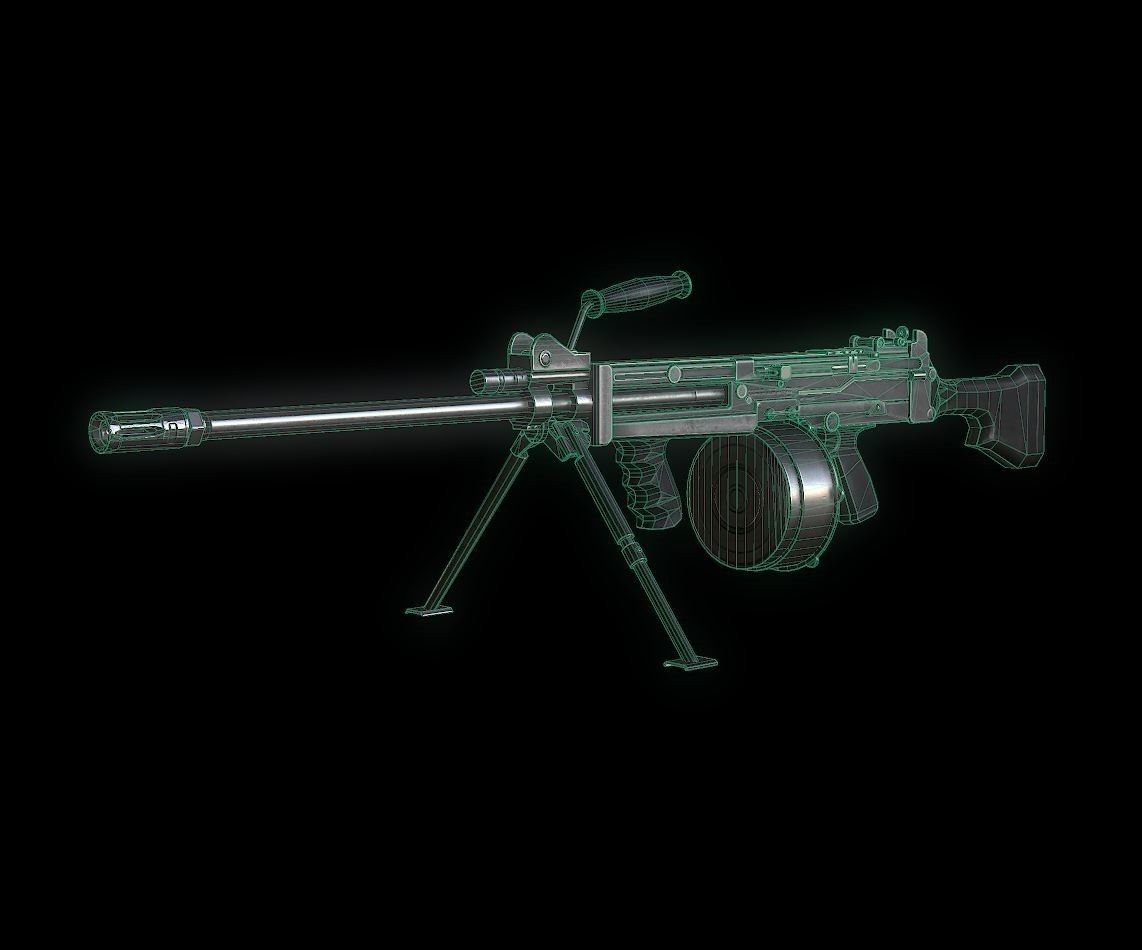 ULTIMAX100 Model machine gun Low-poly 3D model_3