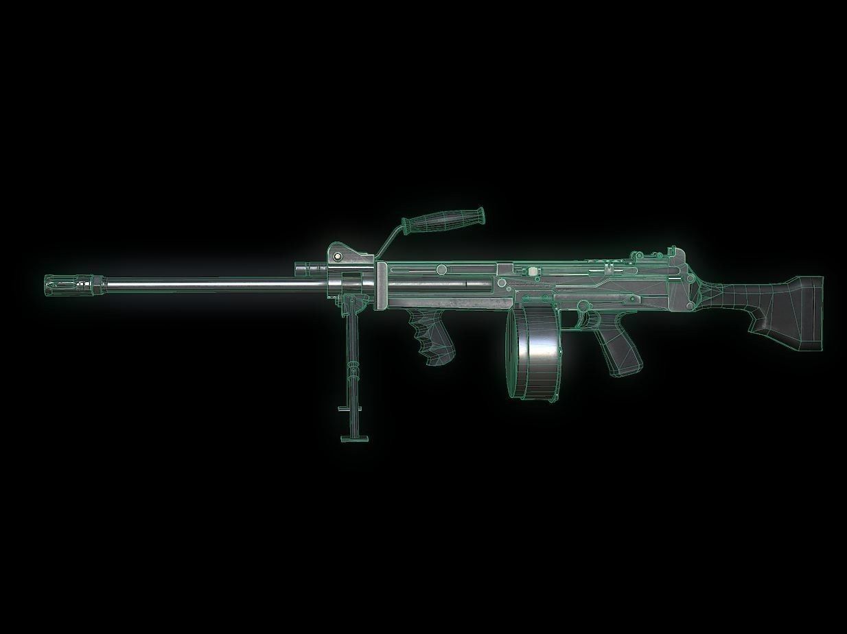 ULTIMAX100 Model machine gun Low-poly 3D model_1