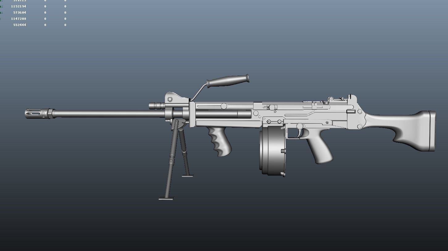 ULTIMAX100 Model machine gun Low-poly 3D model_6
