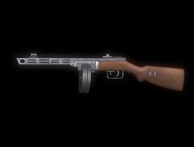 PPSH 41 Model Low-poly 3D model