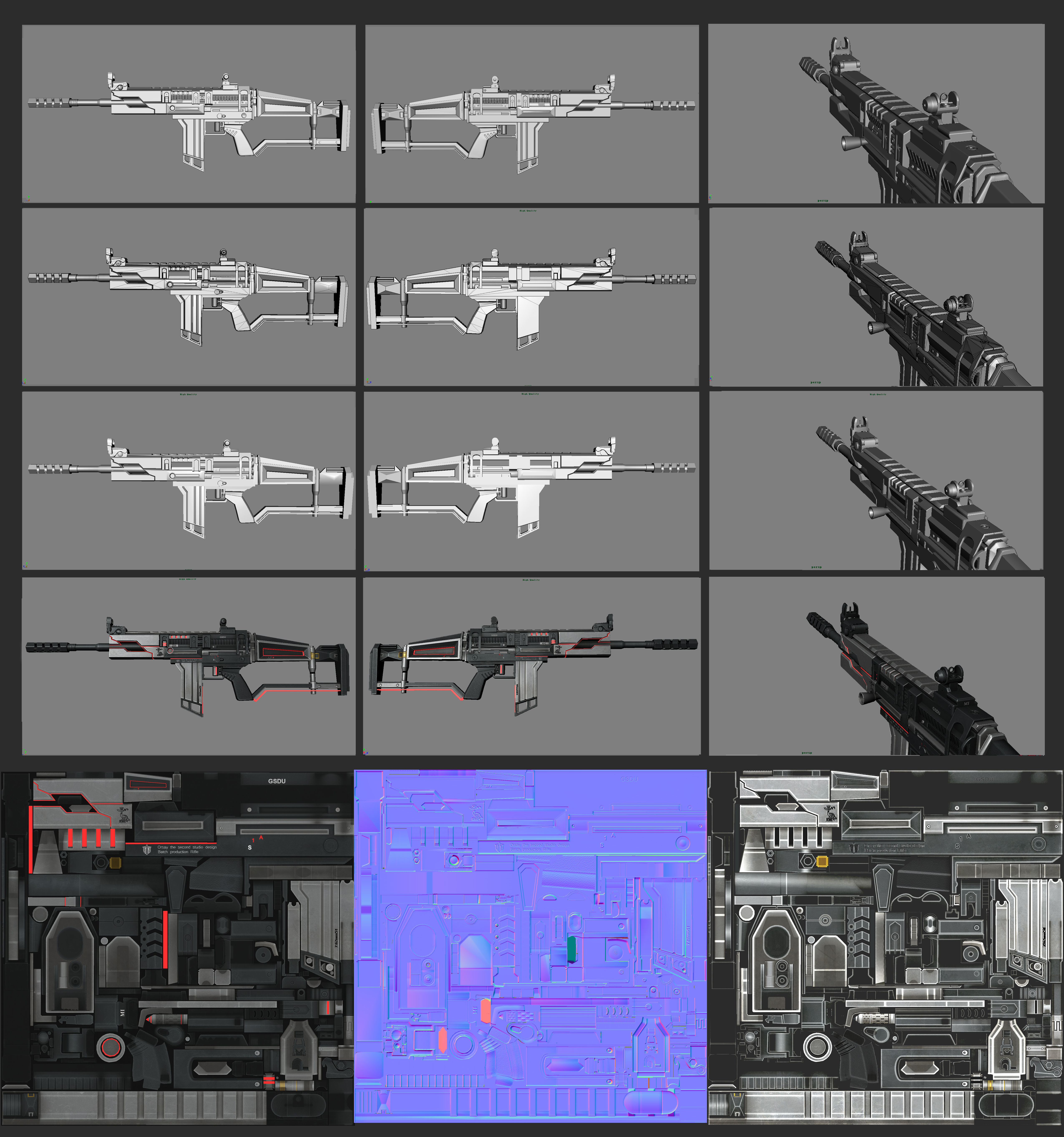 Rosefinch SCAR Model Low-poly 3D model_8