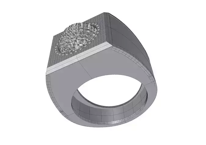 An 08 ring with diamond in center 3D print model