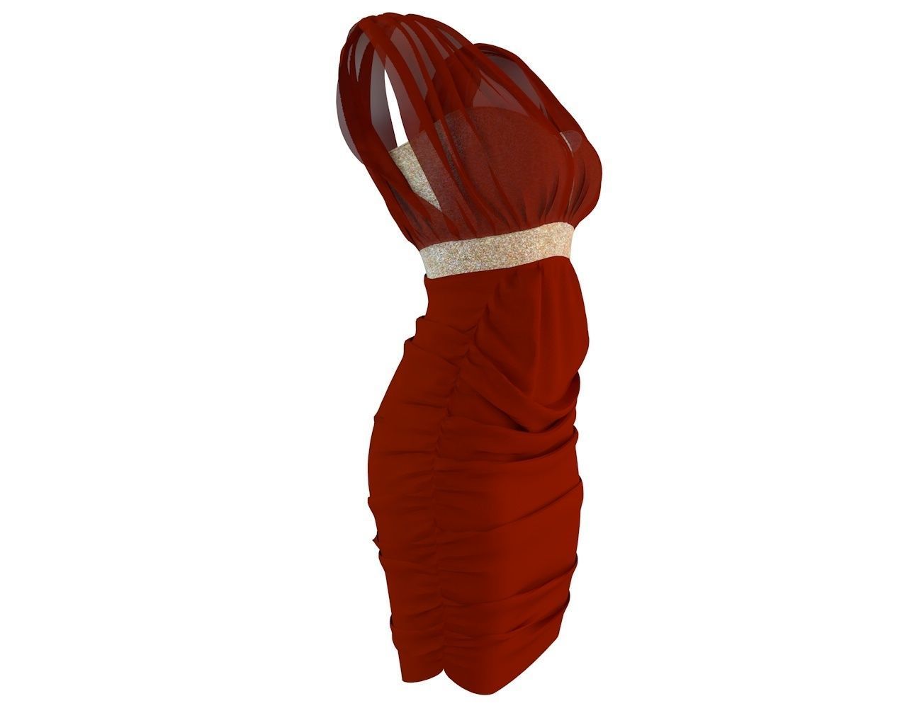 Stylish Club Dress for Female Avatar 3D model 3D model_6