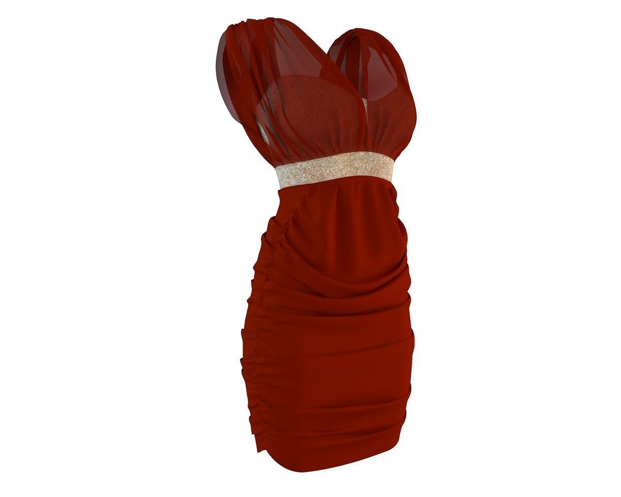 Stylish Club Dress for Female Avatar 3D model 3D model_5