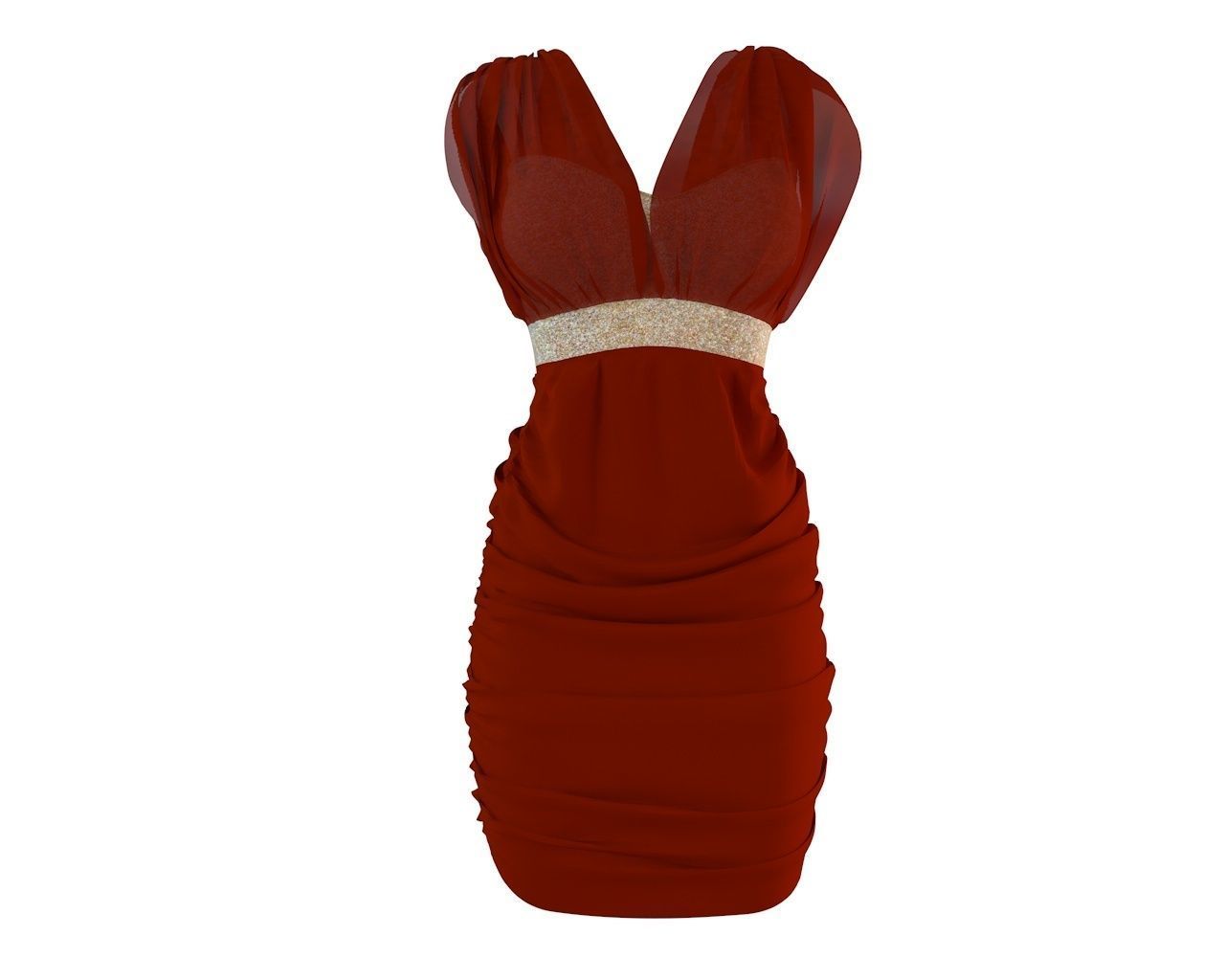 Stylish Club Dress for Female Avatar 3D model 3D model_4