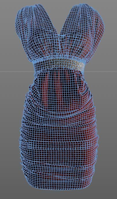 Stylish Club Dress for Female Avatar 3D model 3D model_11