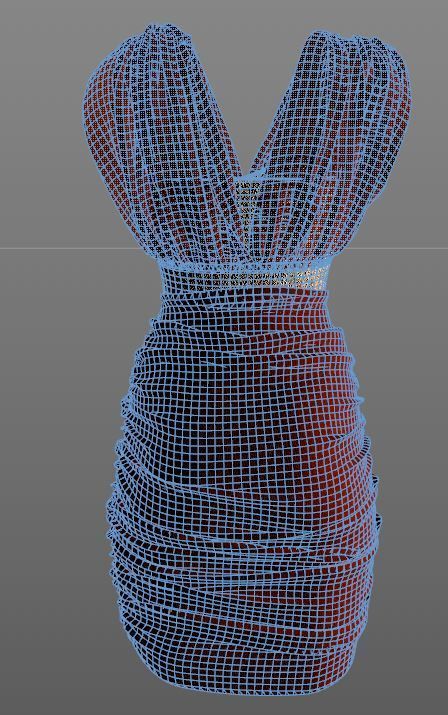Stylish Club Dress for Female Avatar 3D model 3D model_12