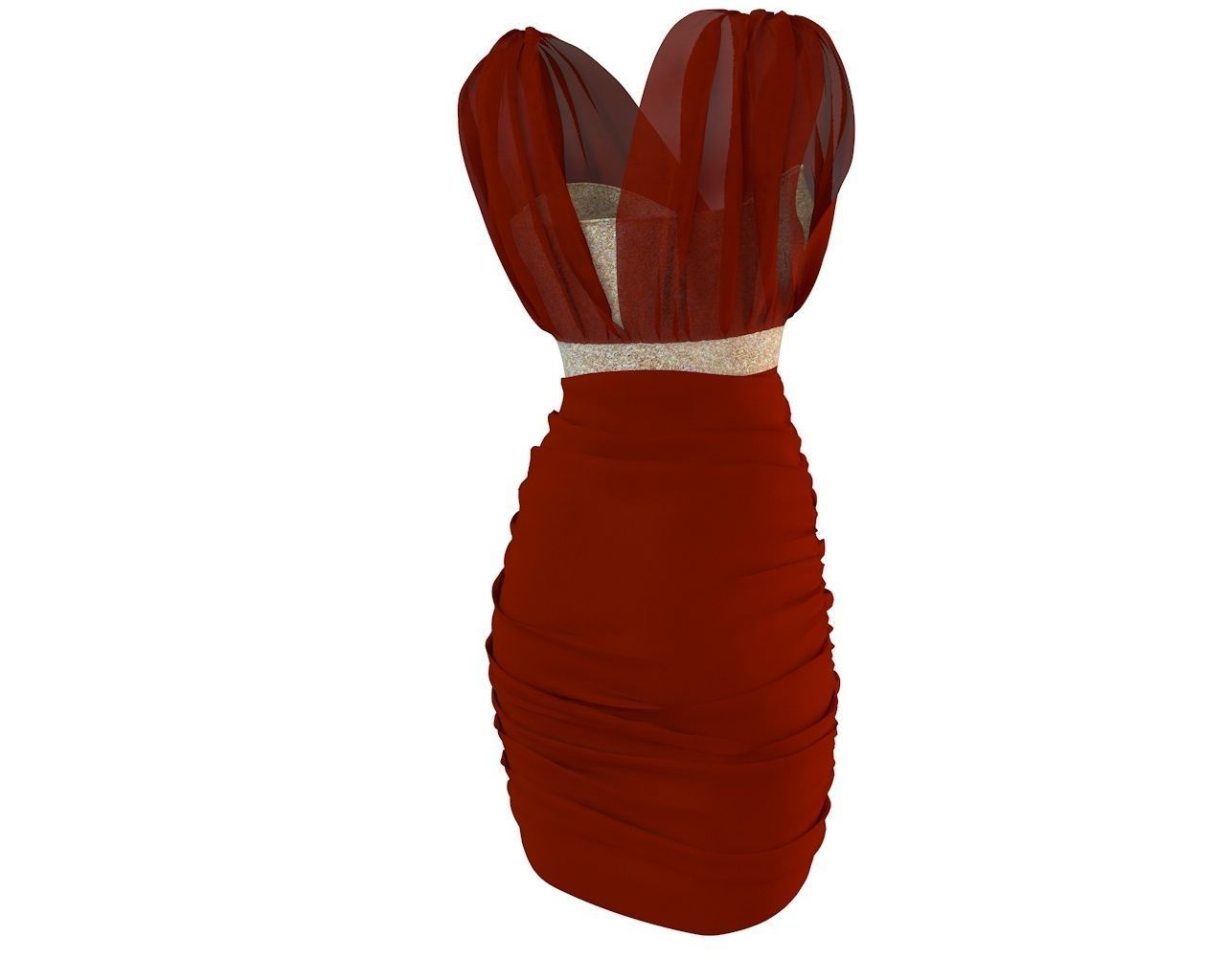 Stylish Club Dress for Female Avatar 3D model 3D model_9