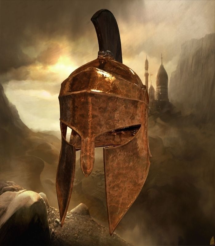 Greek helmet Low-poly 3D model_5