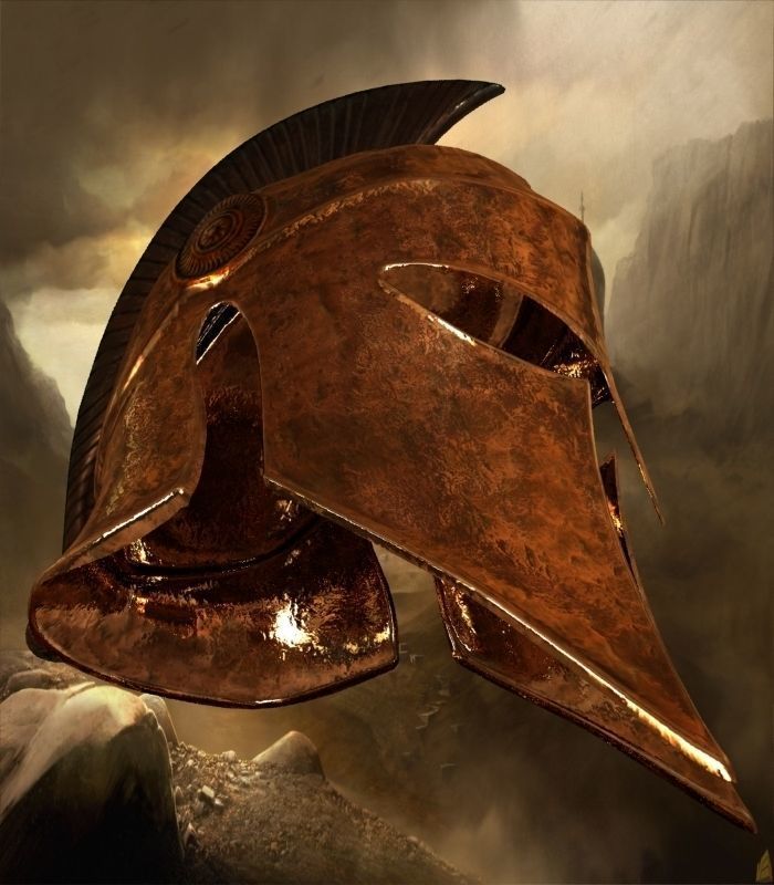Greek helmet Low-poly 3D model_7