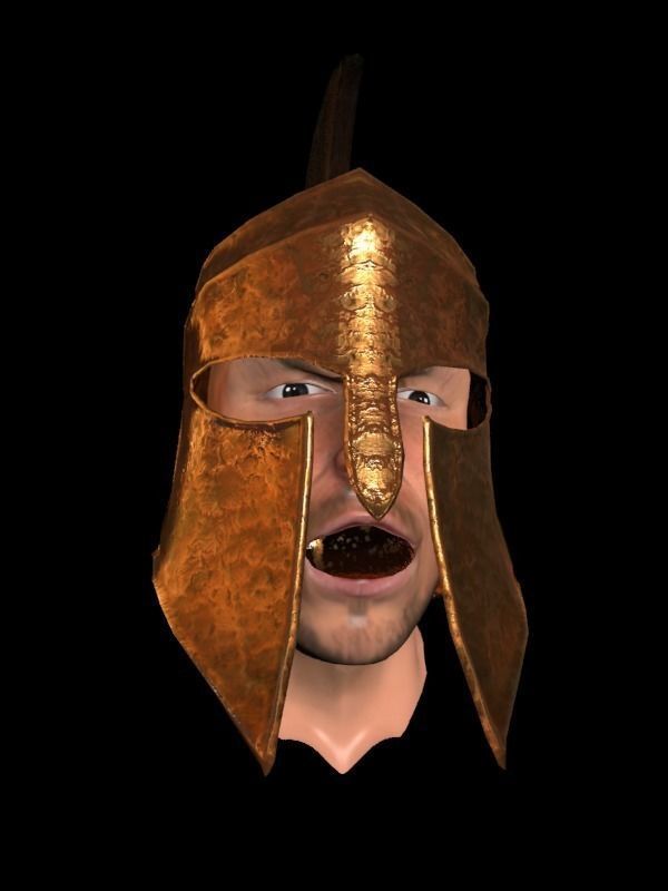 Greek helmet Low-poly 3D model_15