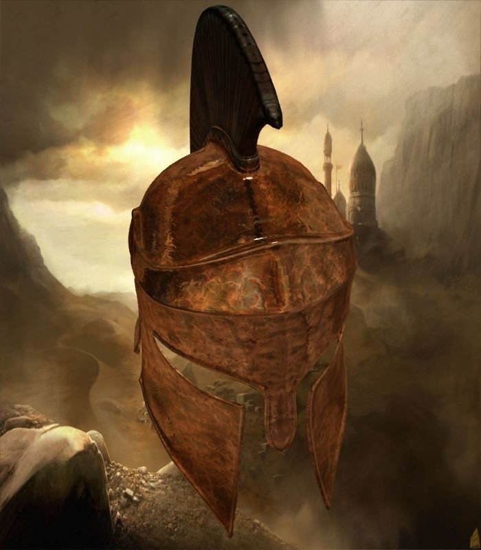 Greek helmet Low-poly 3D model_8