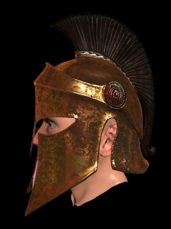 Greek helmet Low-poly 3D model_10