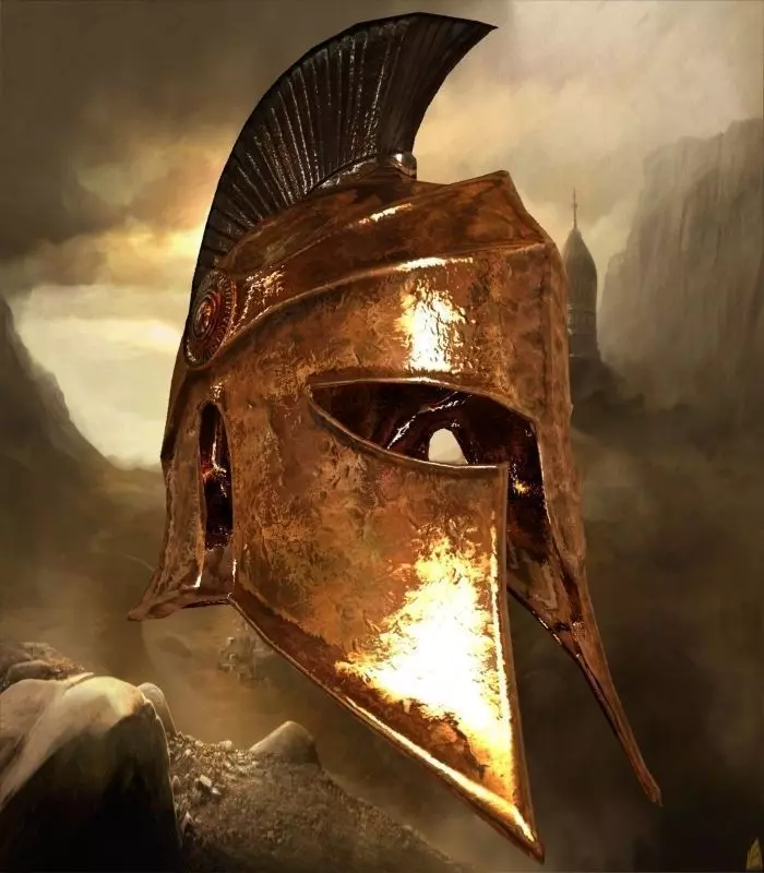 Greek helmet Low-poly 3D model_0