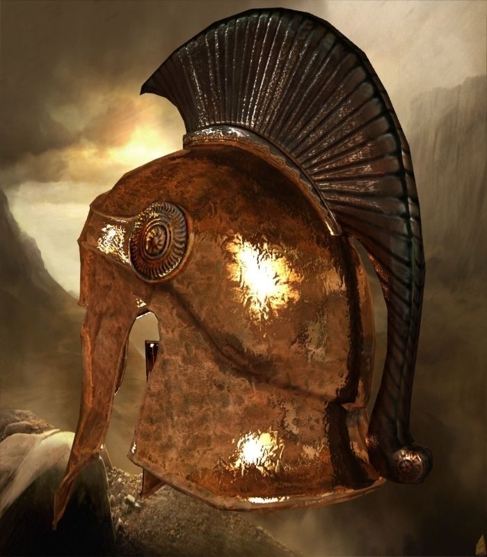 Greek helmet Low-poly 3D model_4