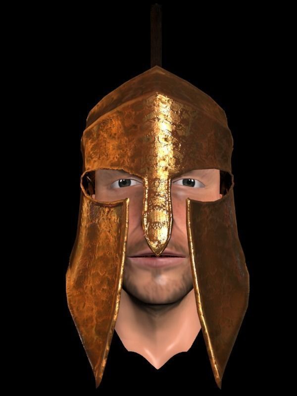 Greek helmet Low-poly 3D model_13