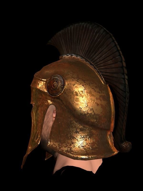 Greek helmet Low-poly 3D model_11