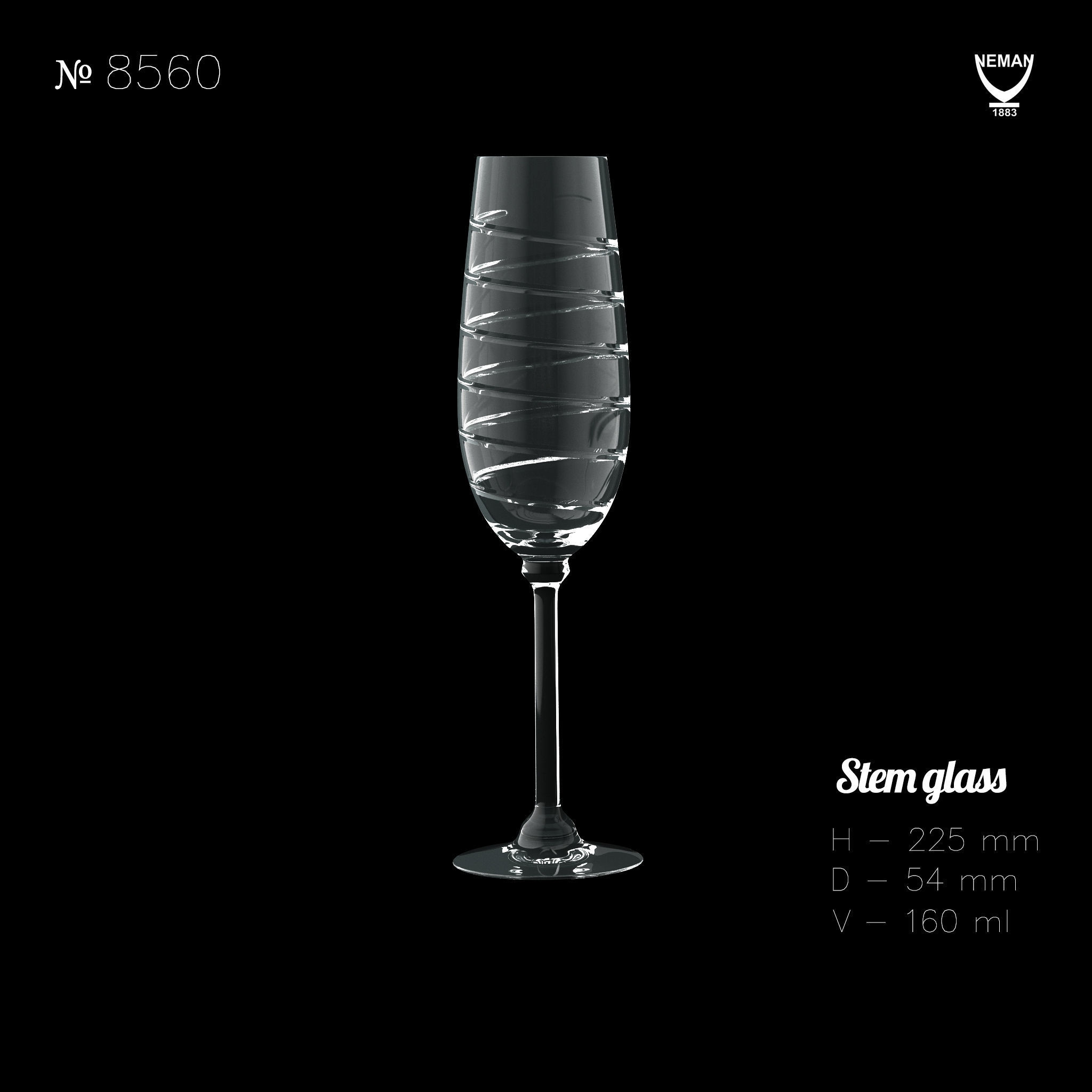 Set 8560-1 wine glass Low-poly 3D model_2