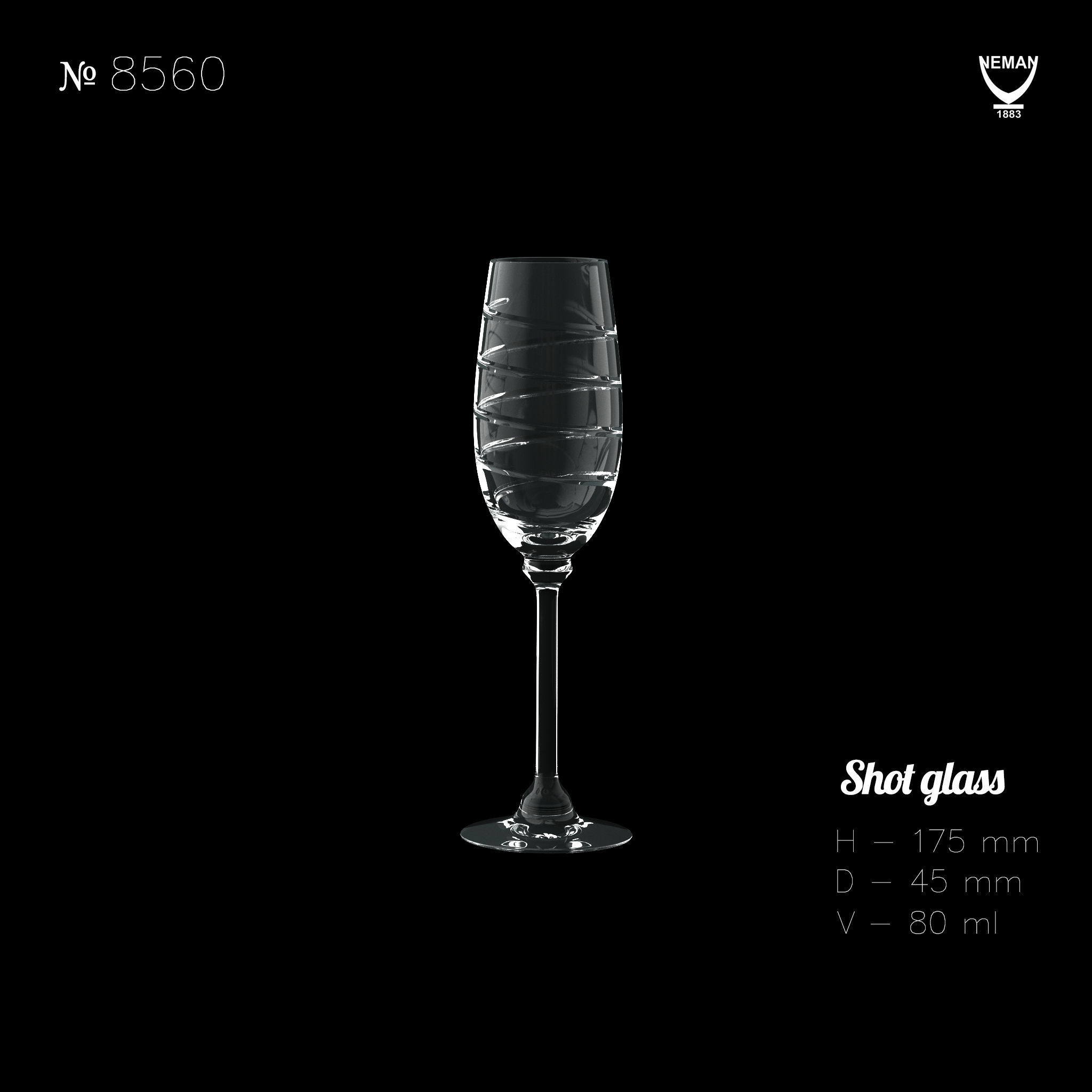 Set 8560-1 wine glass Low-poly 3D model_5