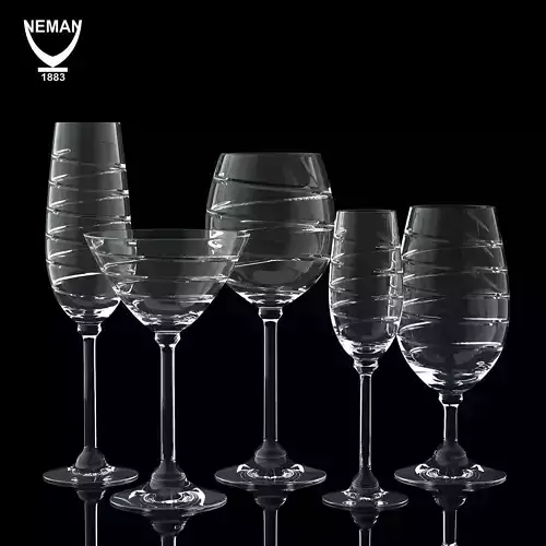 Set 8560-1 wine glass Low-poly 3D model