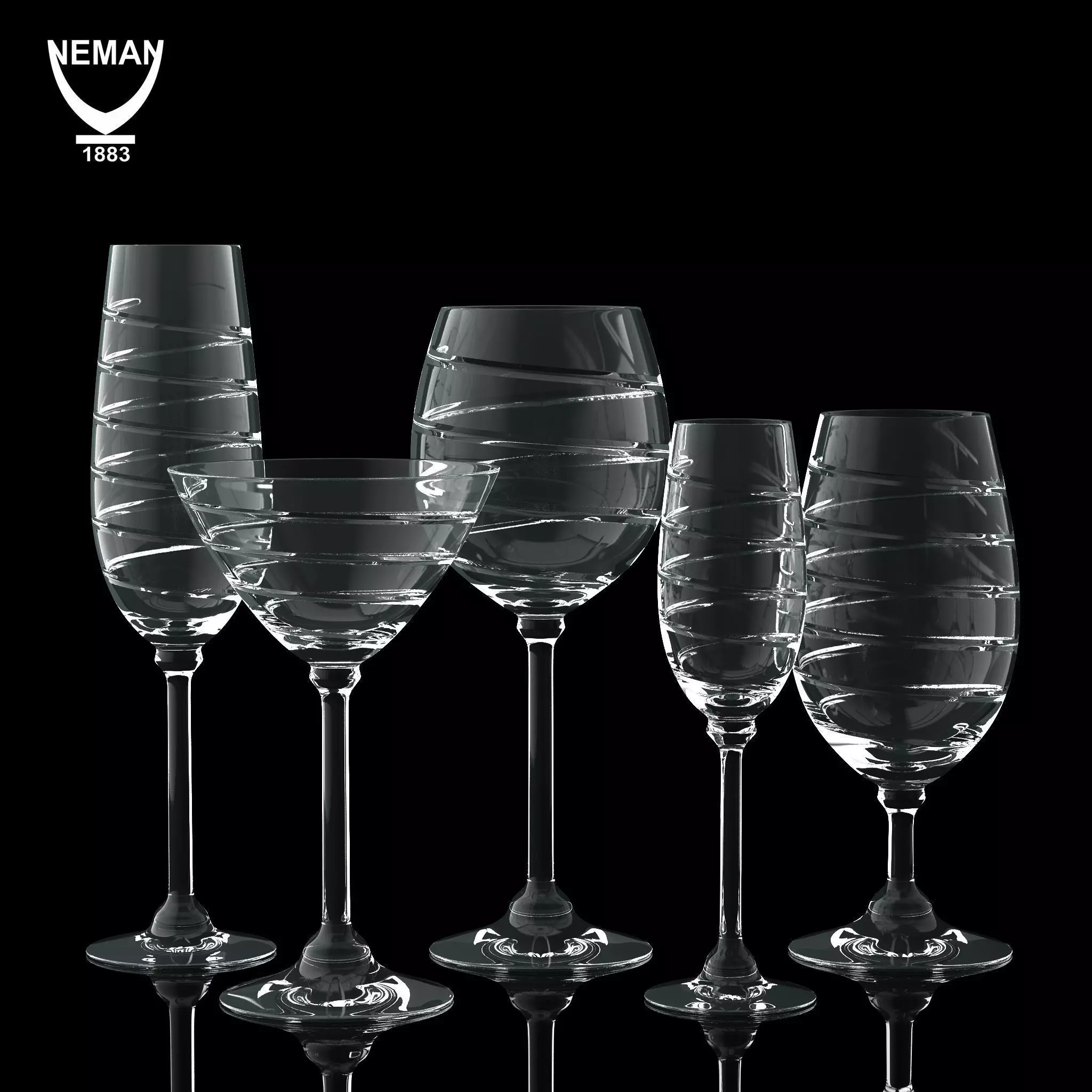 Set 8560-1 wine glass Low-poly 3D model_0