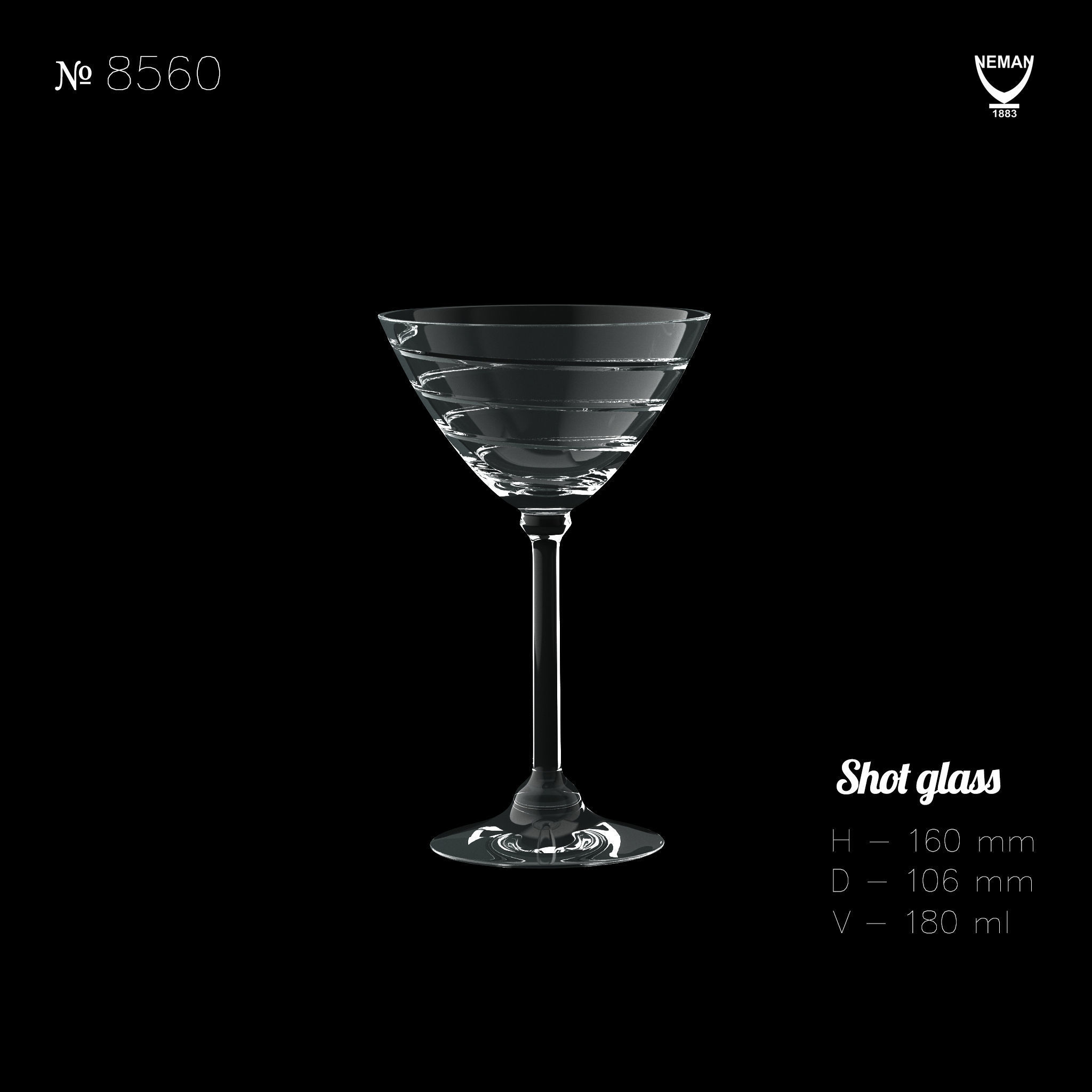 Set 8560-1 wine glass Low-poly 3D model_4