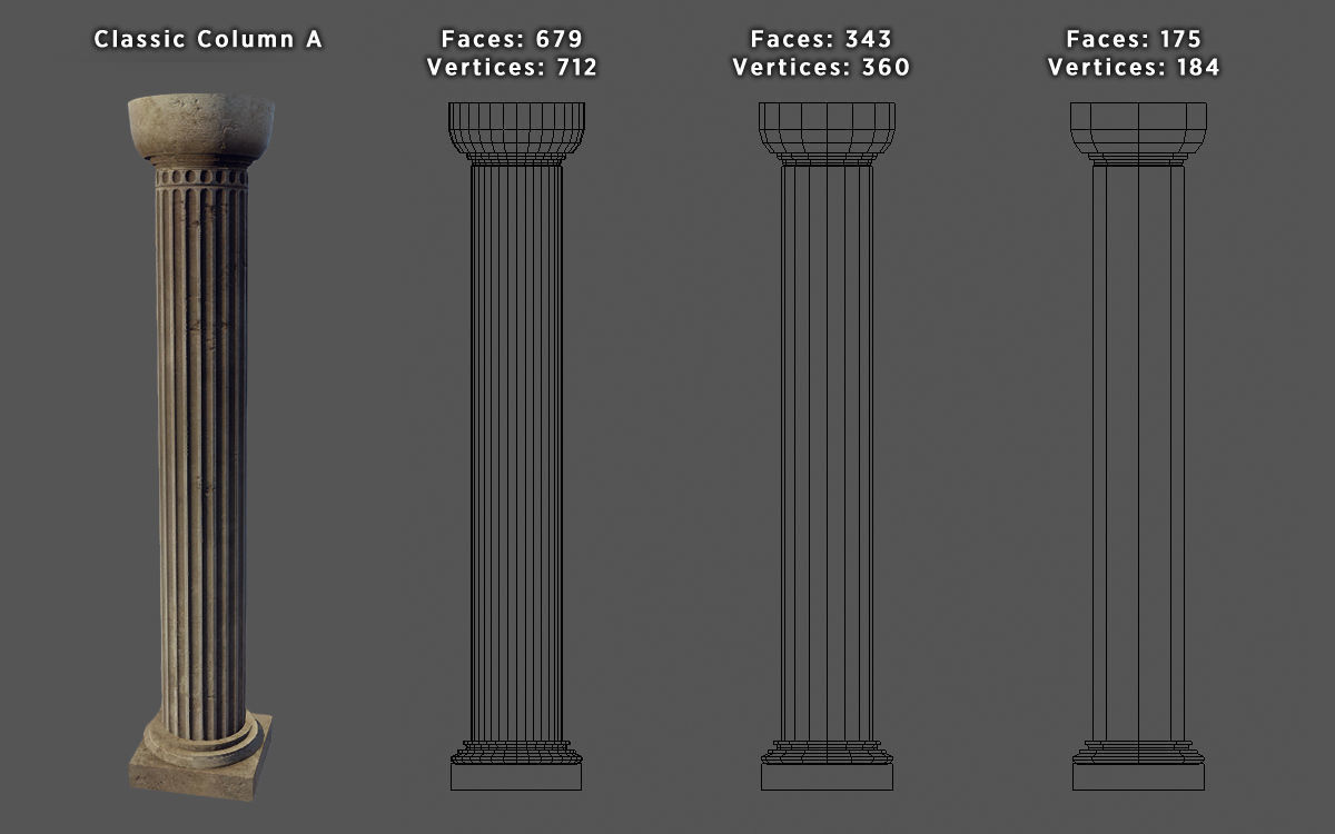Classic Columns Free low-poly 3D model_1