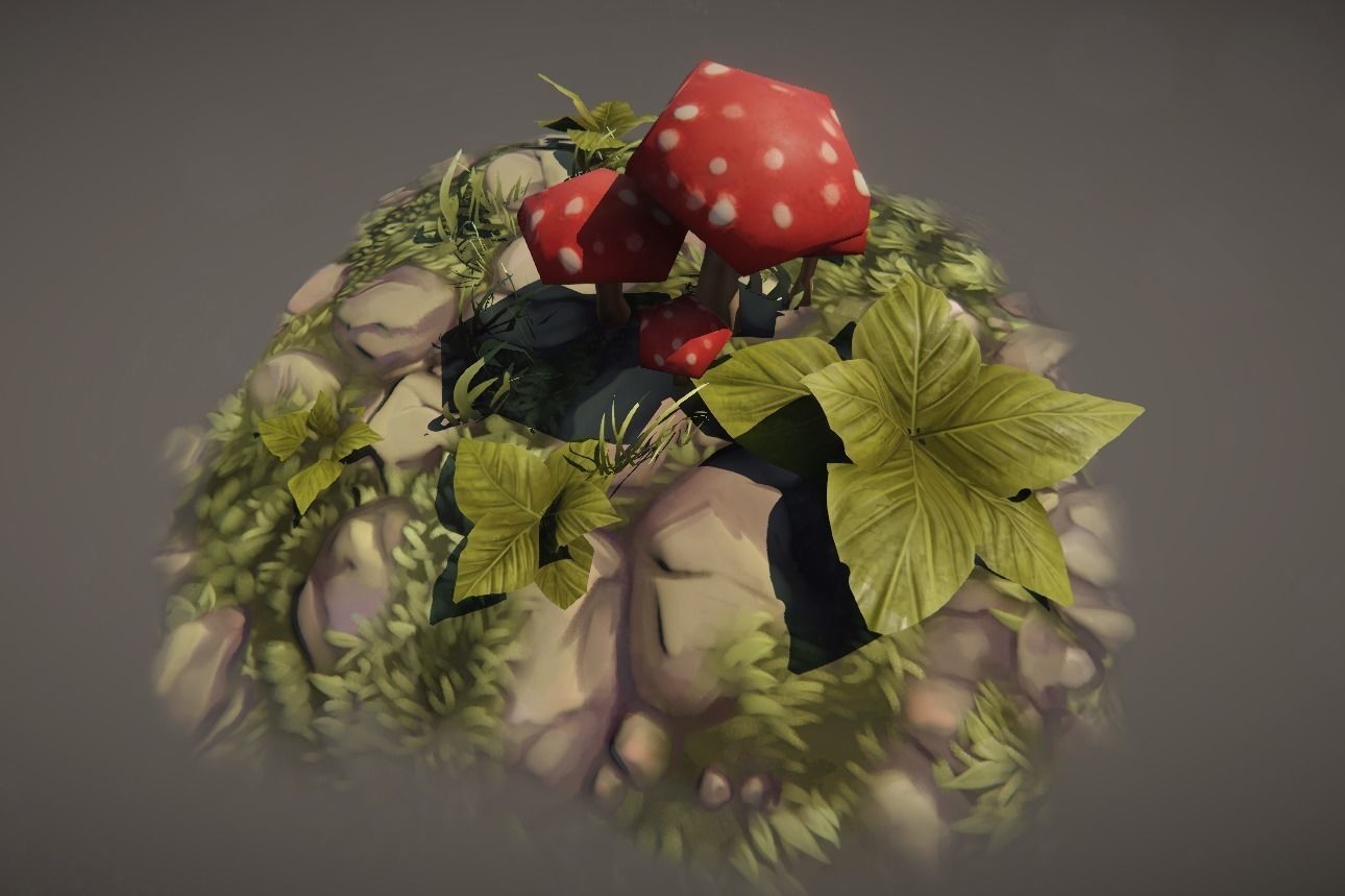 Painted Tiles - Sleeping Forest Free low-poly 3D model_1