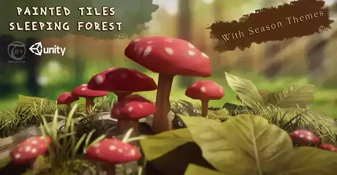 Painted Tiles - Sleeping Forest Free low-poly 3D model