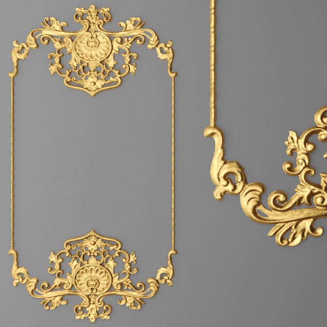 Collection stucco molding frame 3D model_3