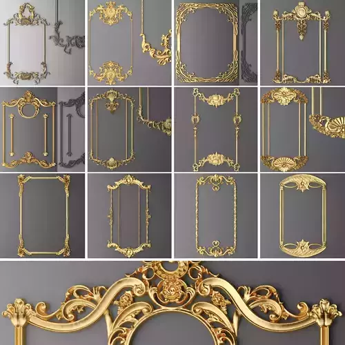 Collection stucco molding frame 3D model