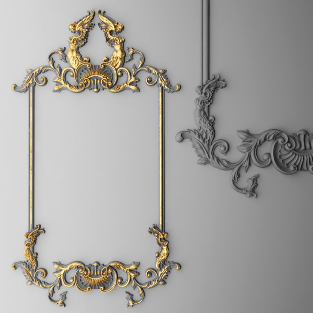 Collection stucco molding frame 3D model_10