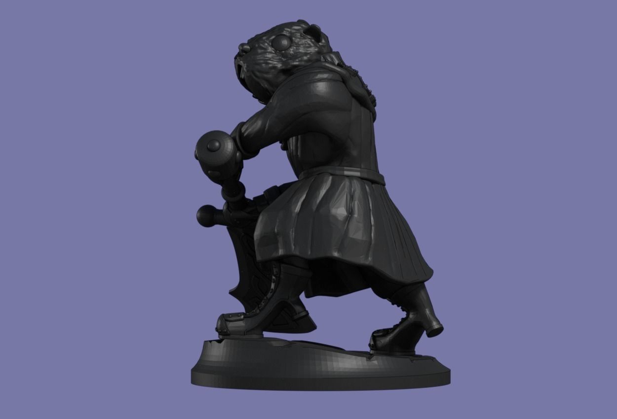 Gregario the Half Hamster Warrior 3D print model_3