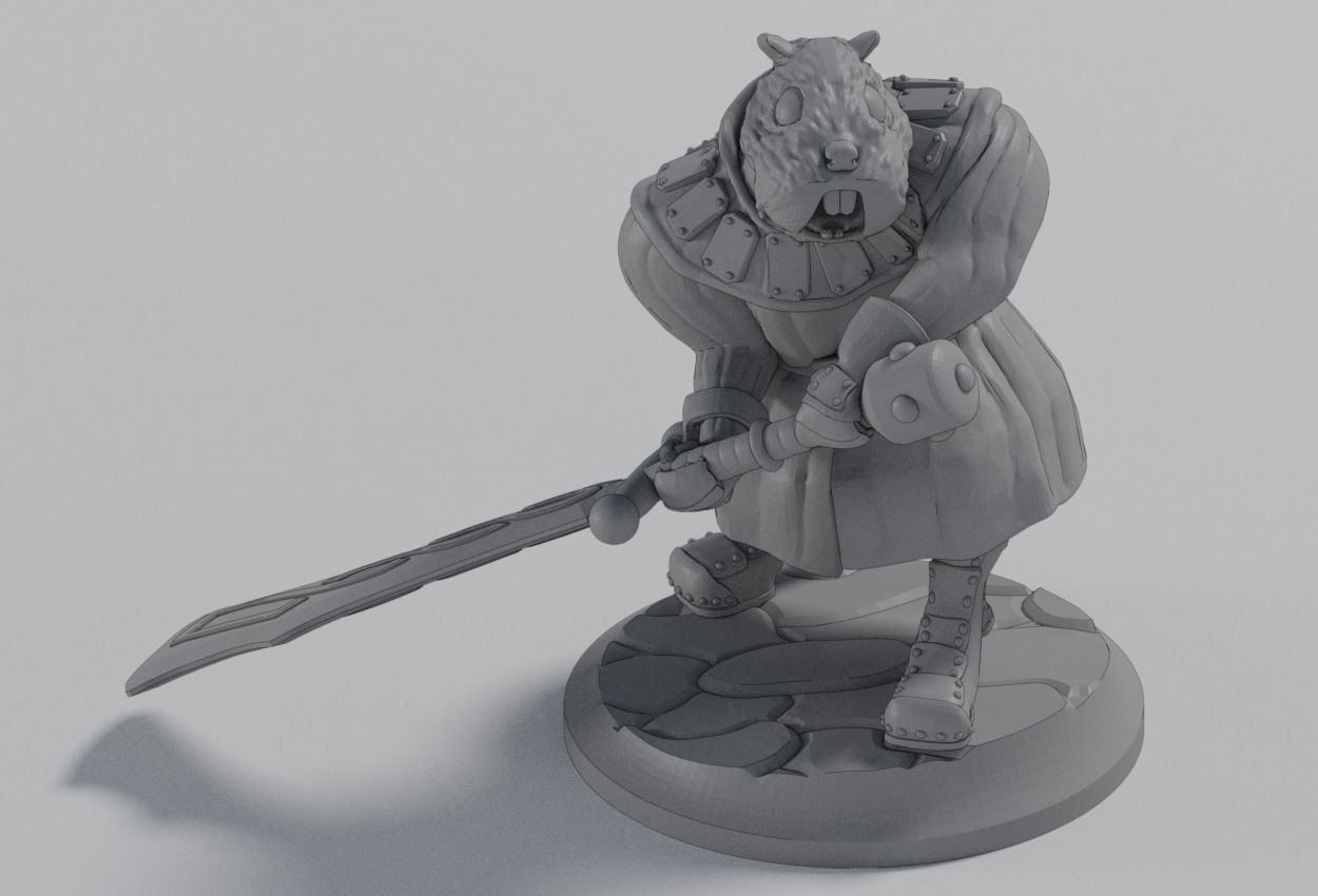 Gregario the Half Hamster Warrior 3D print model_0