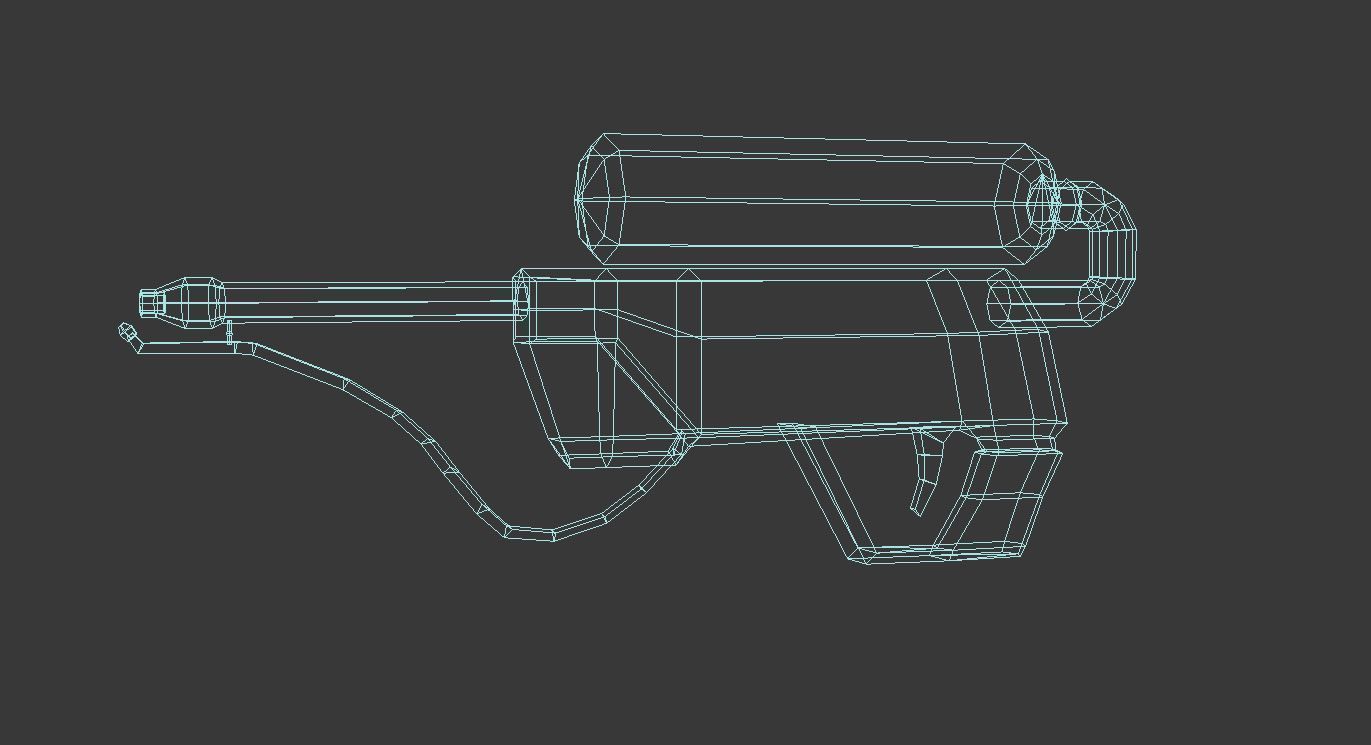 Low Poly Flame Thrower gun Low-poly 3D model_3