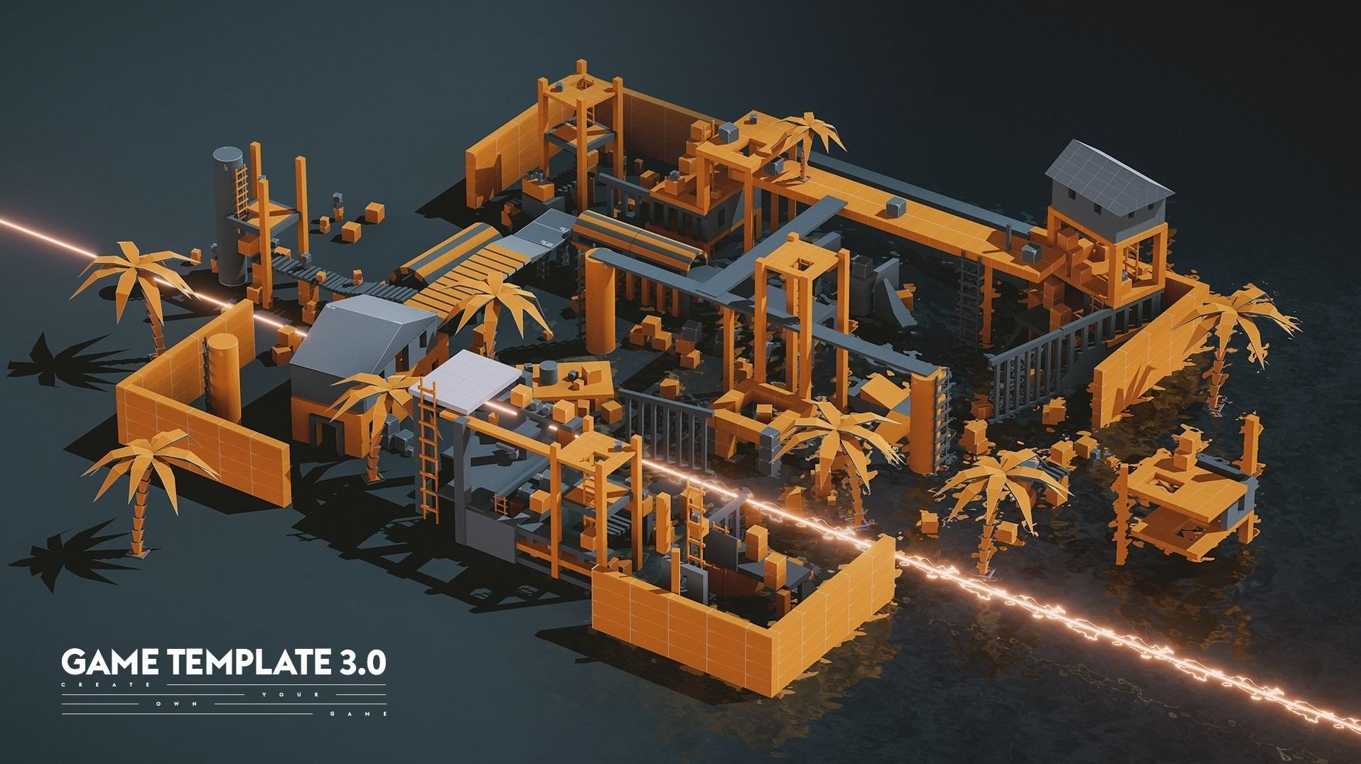 Game Template - Prototype Elements Low-poly 3D model_7