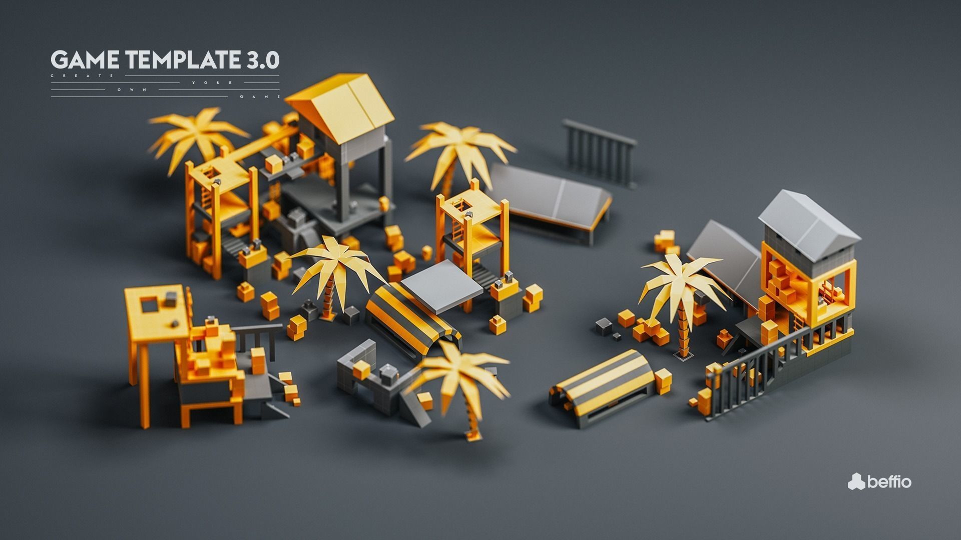 Game Template - Prototype Elements Low-poly 3D model_3