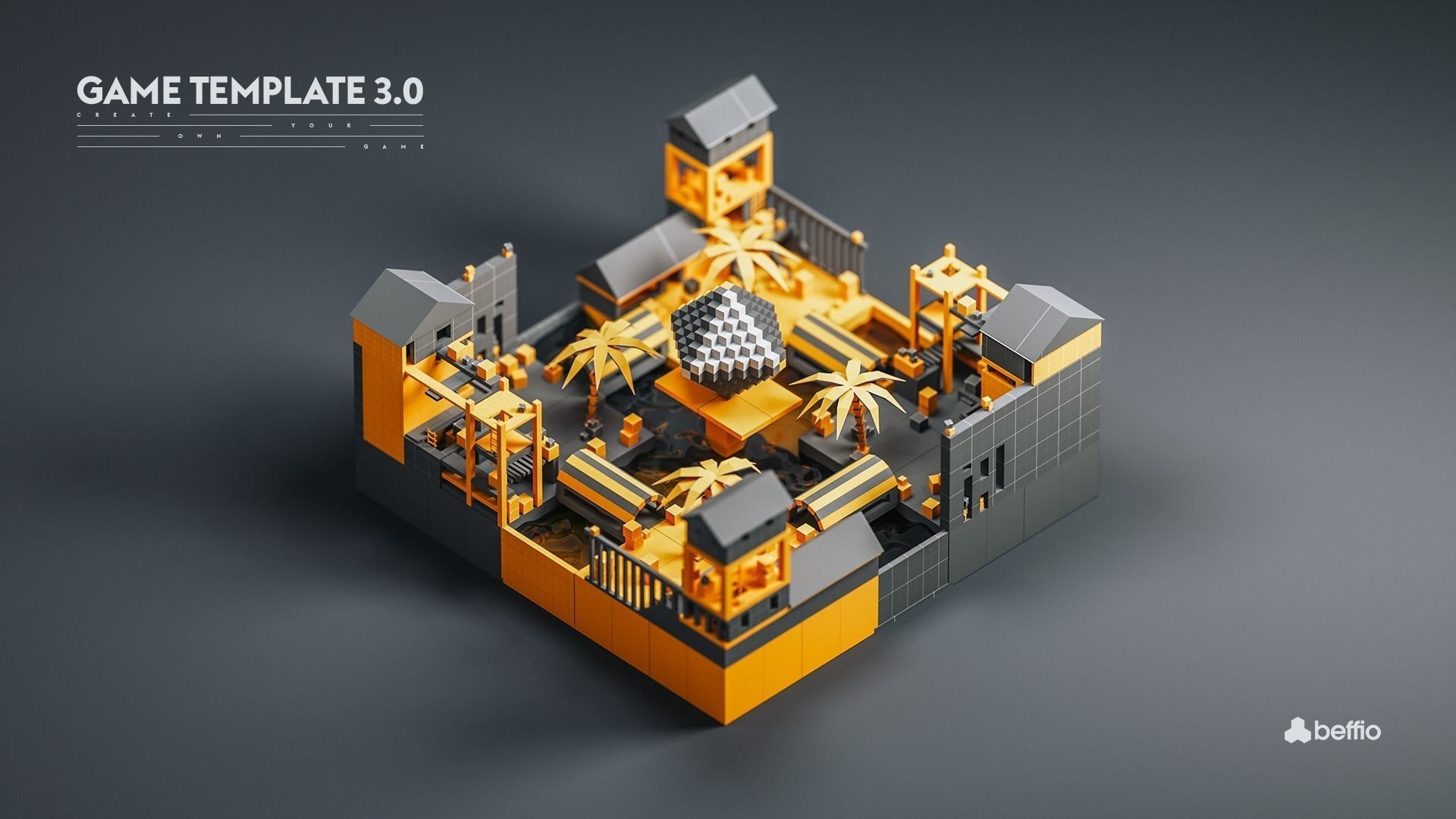 Game Template - Prototype Elements Low-poly 3D model_2