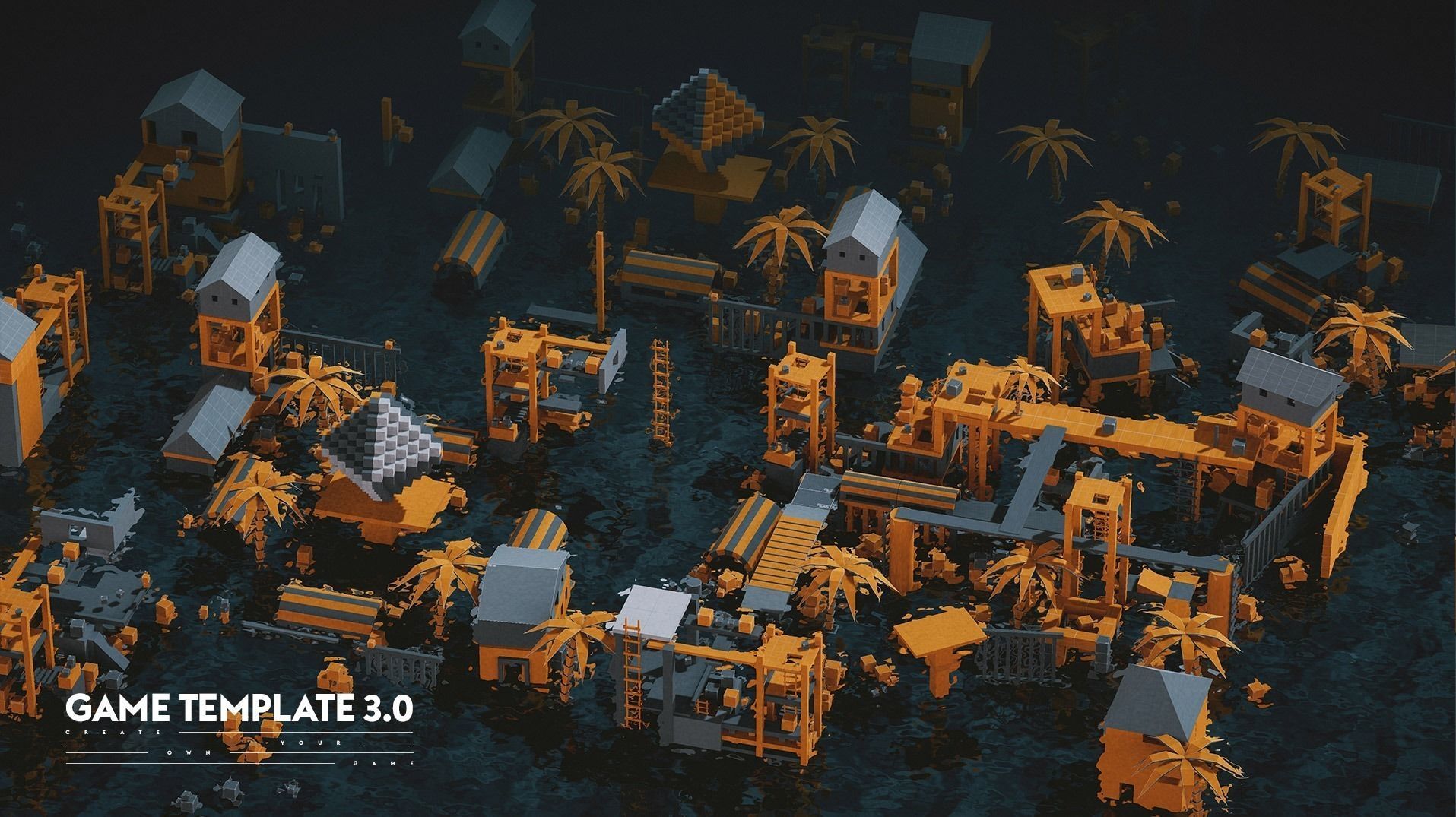 Game Template - Prototype Elements Low-poly 3D model_6